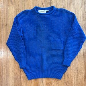 Vintage DVF Diane Von Furstenberg Ramie Cotton Knit Sweater Blue Women’s Med